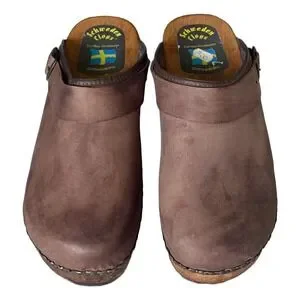 Schweden Clogs | Shoes | Schweden Clogs Orthopedic Brown Leather Wooden ...